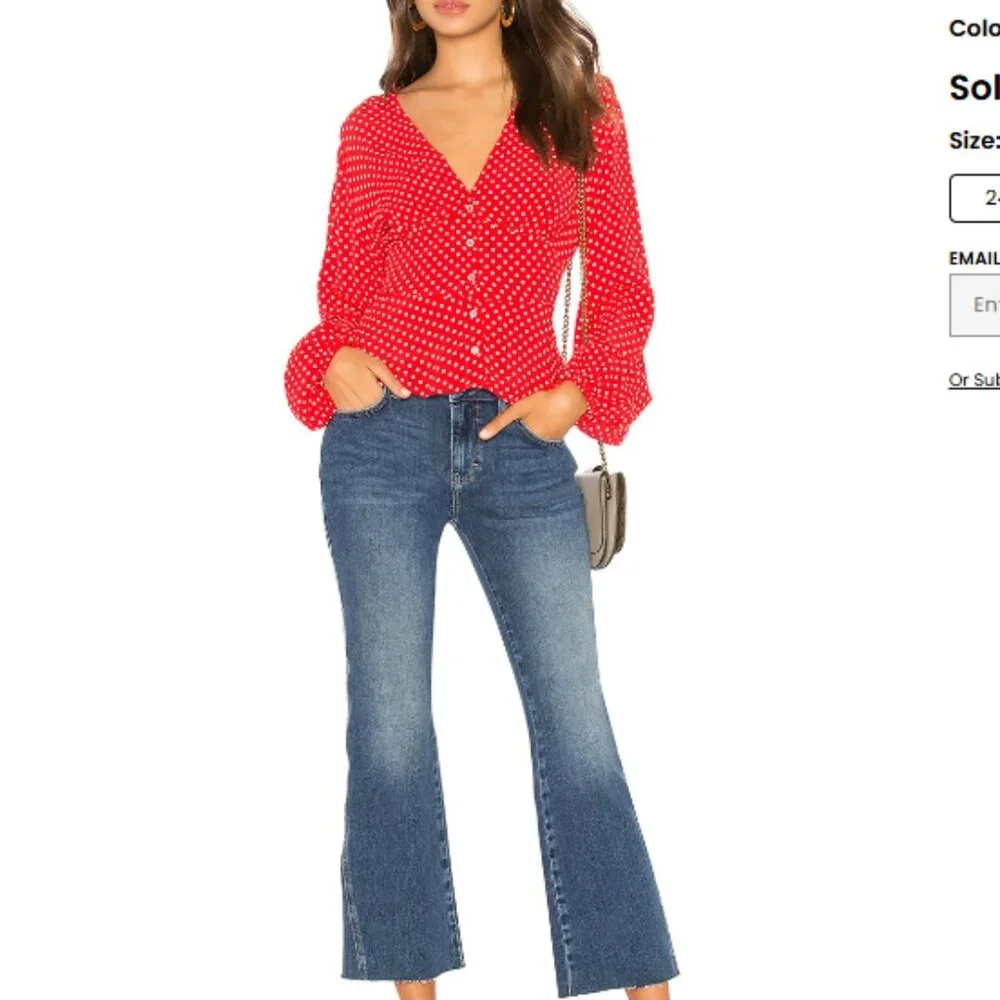 FREE PEOPLE NEW RITA Cropped Flare Jean Pant 25